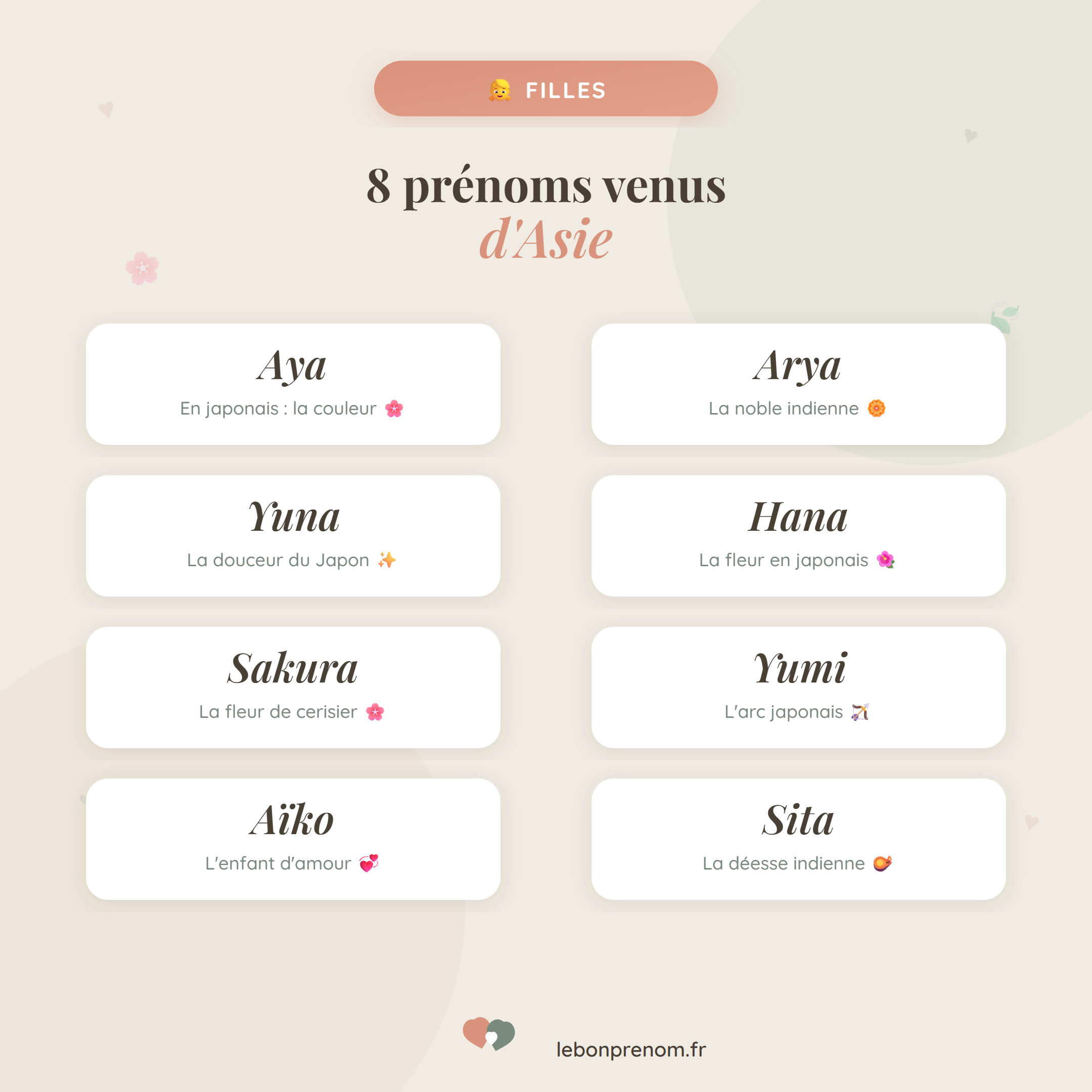 Prénoms de fille d'inspiration asiatique